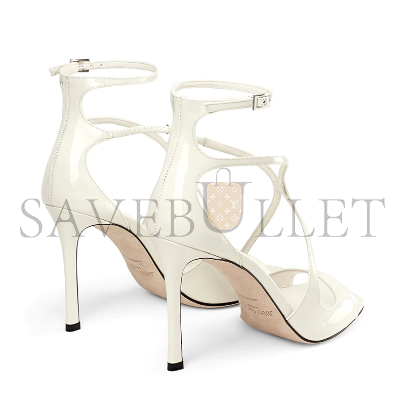 JIMMY CHOO AZIA 95 LATTE PATENT LEATHER SANDALS AZIA95PAT JIMMY CHOO AZIA 95 LATTE PATENT LEATHER SANDALS AZIA95PAT